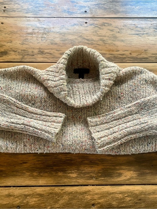 J. Crew Sweaters - J. Crew Cream Tweed Cowl Neck Sweater with Multicolor Flecks